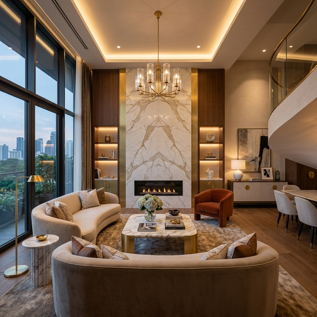 Premium modern gold accented interior design